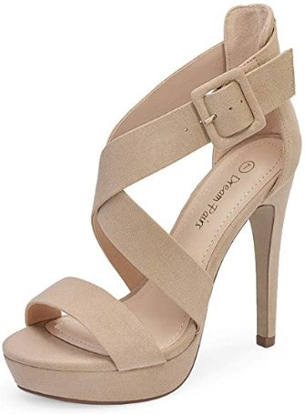 DREAM PAIRS Women's Open Toe High Stiletto